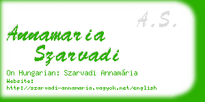 annamaria szarvadi business card